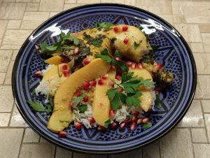 Marokkanisches Safran-Hähnchen mit Quitte